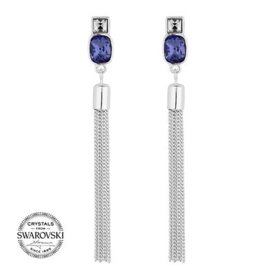 Purple tassel earring MADE WITH SWAROVSKI CRYSTALS